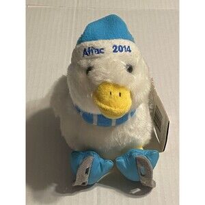 Macy's Aflac Holiday Duck 2014 Plush Stuffed Scarf Christmas Ice Skates 6”- READ